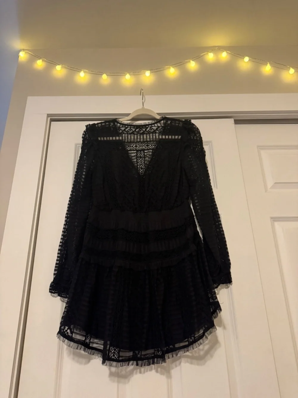 LoveShackFancy Alonsa Black Mini Dress - Picture 4 of 8
